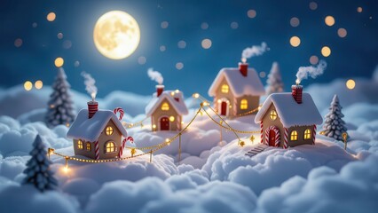 Cozy Winter Night in a Snowy Village