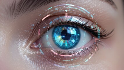 Cybernetic Eye with Futuristic Interface