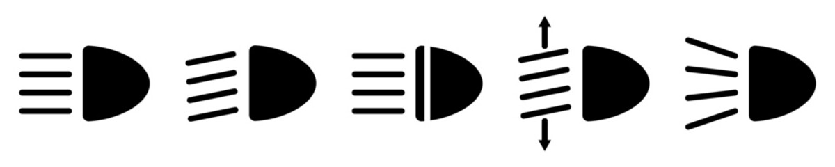 Headlight signal icon set © Mariia