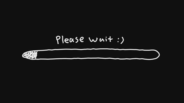 Minimal Hand Drawn Loading Bar Animation | please wait