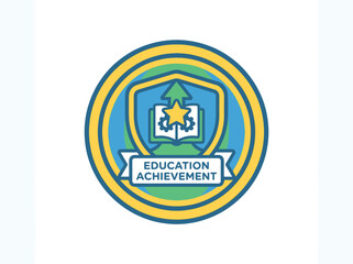 Education Achievement Logo Design Emblem Icon.