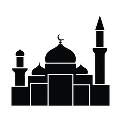 Silhouette of a mosque Vector, illustration