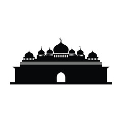 Silhouette of a mosque with multiple domes Vector, illustration © MdSaddam