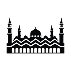 Silhouette of a mosque Vector, illustration