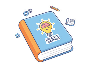 Illustration of Creative Learning Book Concept.