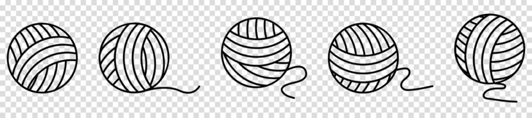 Set of yarn ball icons