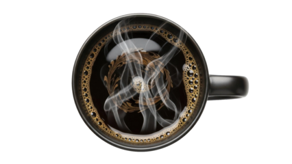 Hot Coffee Steam Swirls With Ornate Pattern