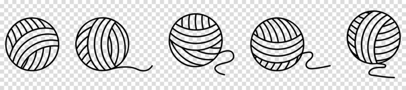 Set of yarn ball icons