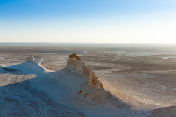 Beautiful Mangystau landscape, Kazakhstan. Ak Orpa pinnacles view, Bozzhira valley