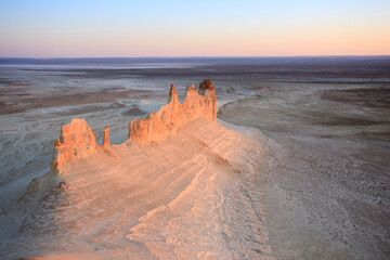 Stunning Mangystau landscape, Kazakhstan. Ak Orpa pinnacles view, Bozzhira valley