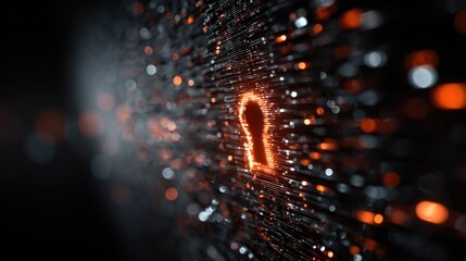 Glowing Digital Keyhole Symbolizing Cybersecurity, Data Protection and Online Privacy
