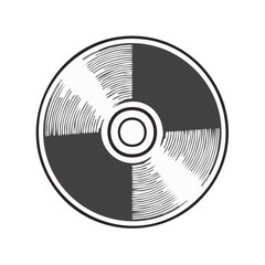 Stylized Circular Object with Distinct Quarter Sections and Concentric Rings