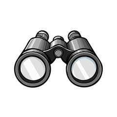 Illustrated Binoculars for Observation and Exploration, a Cartoon Drawing of Vision Equipment