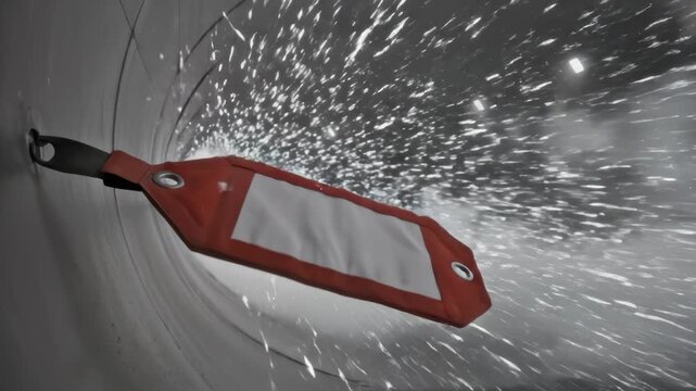 Lockout Tag Placed on Pipe With Vapor Stream, Safety Protocol