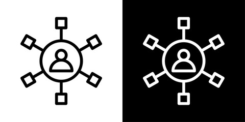 Affiliate marketing icon representing partner promotion, referral sales, commission earning, and digital marketing networks.