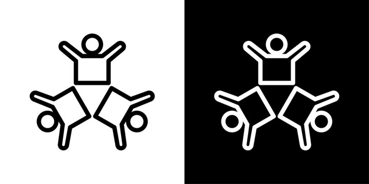 Teamwork icon representing collaboration, cooperation, shared goals, group effort, and productive team interaction.