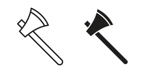 Axe icon Collection for mobile and web apps. Editable stroke line and glyph icons.