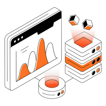 A modern design illustration of server infographic