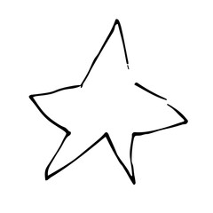 Hand drawn doodle star.