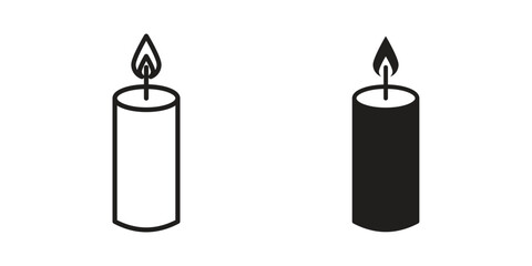 Obraz premium Candle icon Collection for mobile and web apps. Editable stroke line and glyph icons.