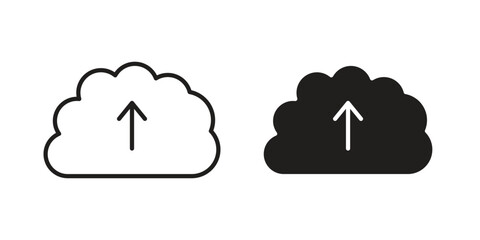 Cloud upload icon Collection for mobile and web apps. Editable stroke line and glyph icons.