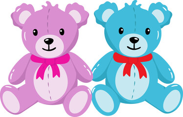 stuffed animal soft toys for children girl and boy simple vector isolated illustration elements for party invitation banner poster