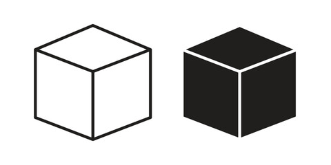 Cube icon Collection for mobile and web apps. Editable stroke line and glyph icons.