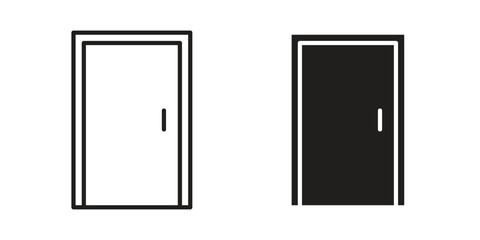 Door icon Collection for mobile and web apps. Editable stroke line and glyph icons.