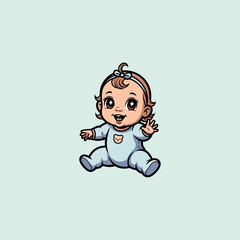 Single baby girl icon flat vector design.