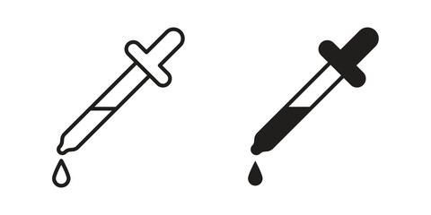 Eye dropper icon Collection for mobile and web apps. Editable stroke line and glyph icons.