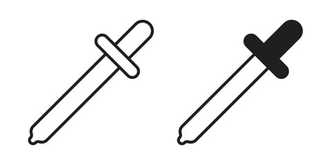 Eye dropper icon Collection for mobile and web apps. Editable stroke line and glyph icons.