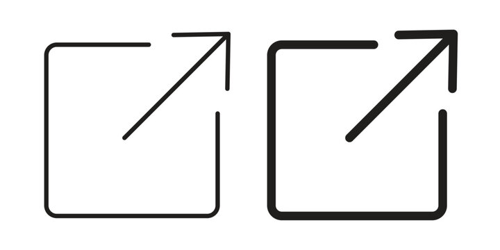 External link icon Collection for mobile and web apps. Editable stroke line and glyph icons.