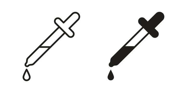 Eye dropper icon Collection for mobile and web apps. Editable stroke line and glyph icons.