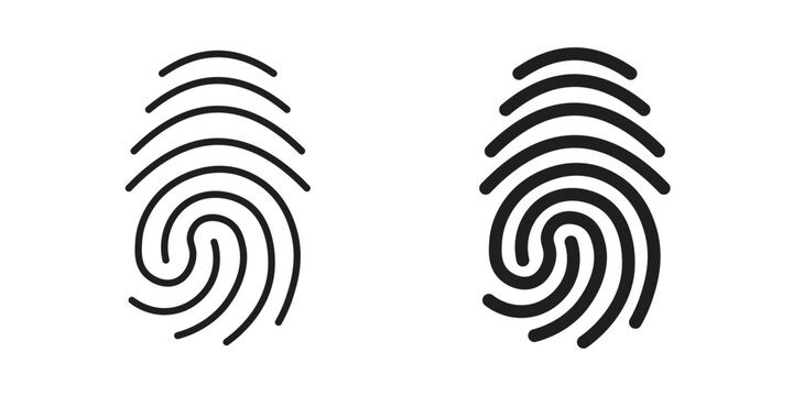 Fingerprint icon Collection for mobile and web apps. Editable stroke line and glyph icons.