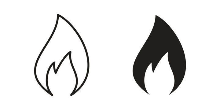 Flame icon Collection for mobile and web apps. Editable stroke line and glyph icons.