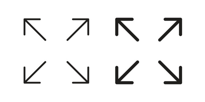 Fullscreen icon Collection for mobile and web apps. Editable stroke line and glyph icons.