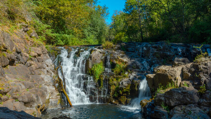 Obraz premium Moulton Falls Regional Park, Clark County recreational park in Yacolt, Washington