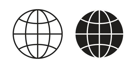 Globe icon Collection for mobile and web apps. Editable stroke line and glyph icons.