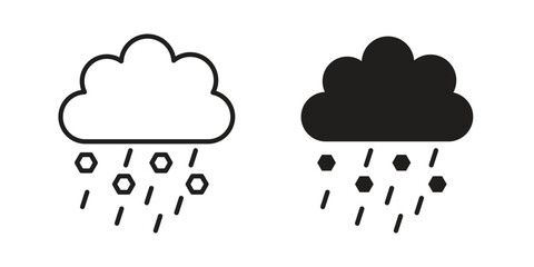 Hail icon Collection for mobile and web apps. Editable stroke line and glyph icons.