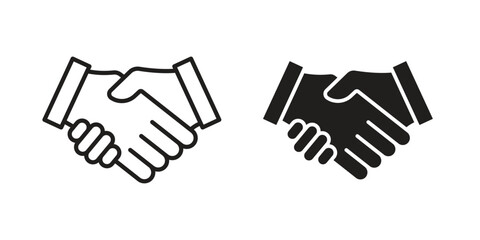Handshake icon Collection for mobile and web apps. Editable stroke line and glyph icons. © iconic