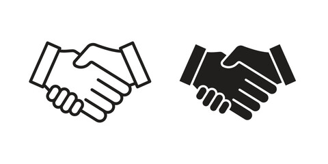 Obraz premium Handshake icon Collection for mobile and web apps. Editable stroke line and glyph icons.