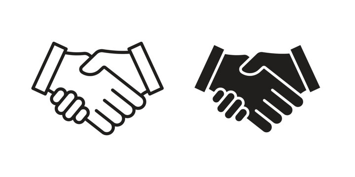 Handshake icon Collection for mobile and web apps. Editable stroke line and glyph icons.