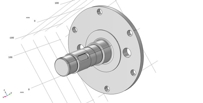 Computer technic 3d modeling of steel worm shaft with
round cover of electrical reducer
using computer aided design system.
Drawing of mechanical part.
Technology design of machine building industry. 