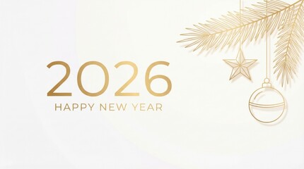 Golden New Year 2026 celebration with elegant decorations