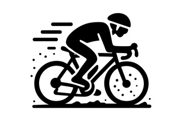 Fototapeta premium Dynamic silhouette of a professional cyclist riding a racing bicycle at high speed