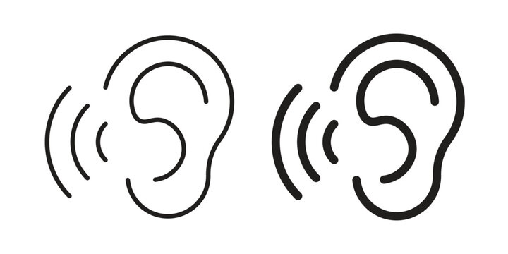 Listening icon Collection for mobile and web apps. Editable stroke line and glyph icons.