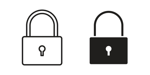Lock icon Collection for mobile and web apps. Editable stroke line and glyph icons.