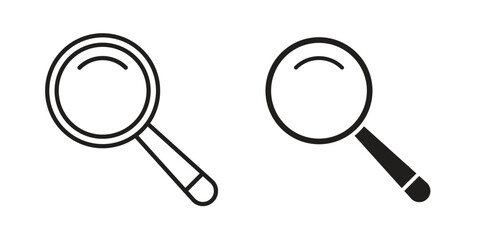 Loupe icon Collection for mobile and web apps. Editable stroke line and glyph icons.