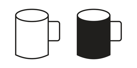 Mug icon Collection for mobile and web apps. Editable stroke line and glyph icons.