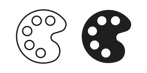 Palette icon Collection for mobile and web apps. Editable stroke line and glyph icons.